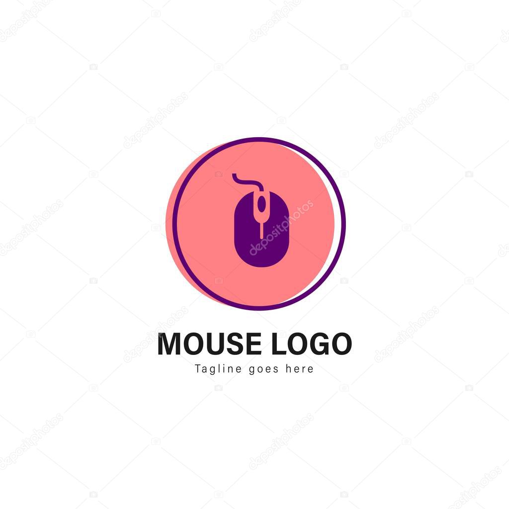 Computer logo template design. Computer logo with modern frame isolated on white background
