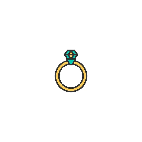 Anillo de compromiso Icon Design. Estilo de vida icono vector de diseño — Archivo Imágenes Vectoriales