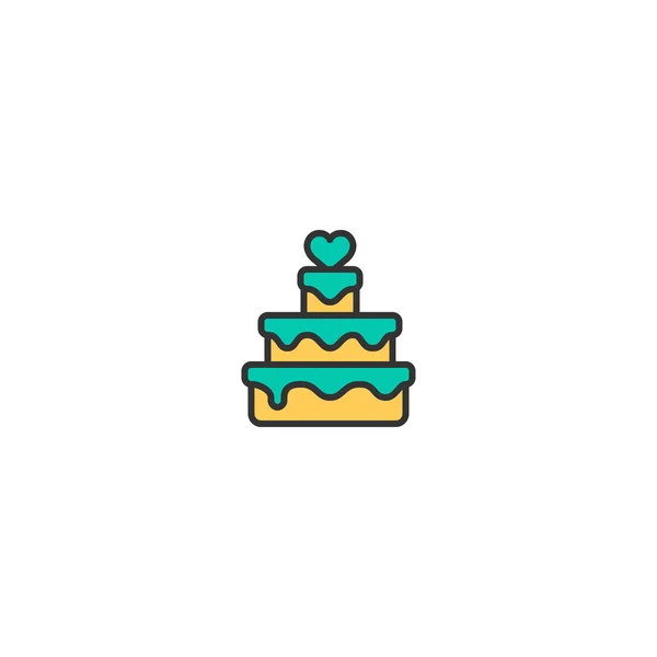 Gâteau de mariage Icône Design. Style de vie icône vectoriel design — Image vectorielle