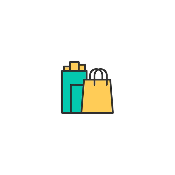 ショッピング バッグ アイコンをデザインします。ショッピングのアイコン ベクトルのデザイン — ストックベクタ