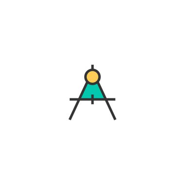 Pusula simgesini tasarım. Kırtasiye simge vektör tasarımı