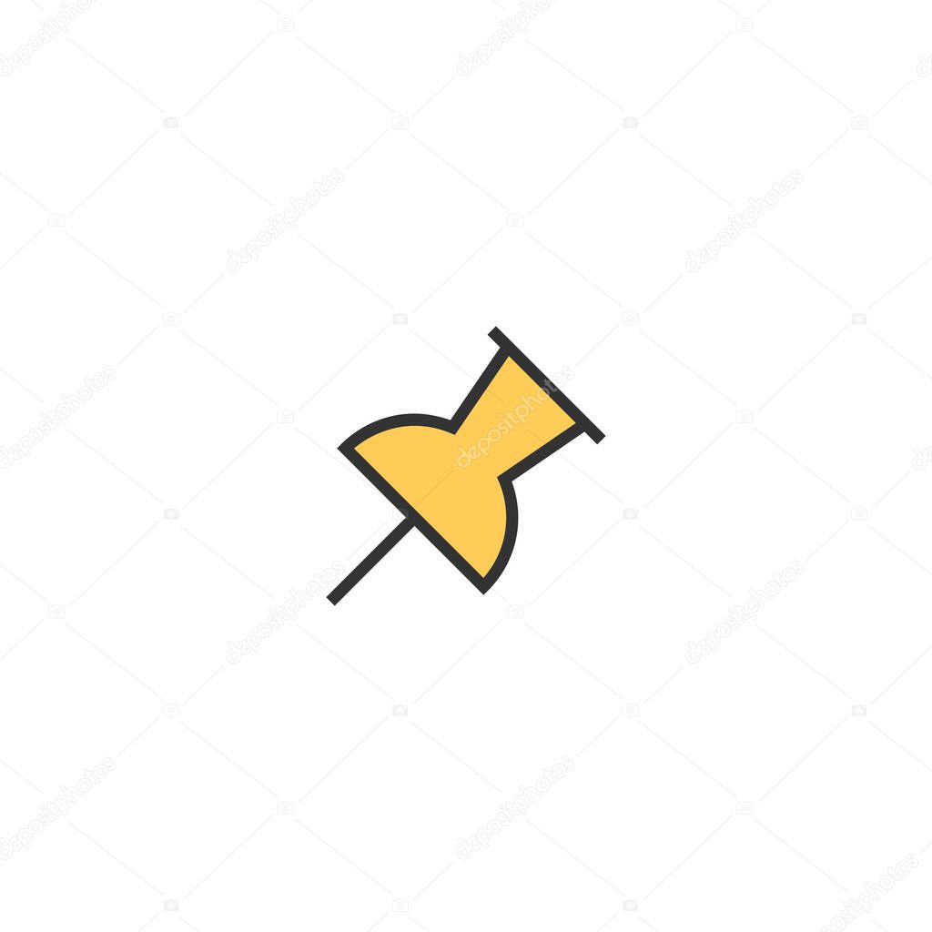 Push pin icon design. Stationery icon vector design