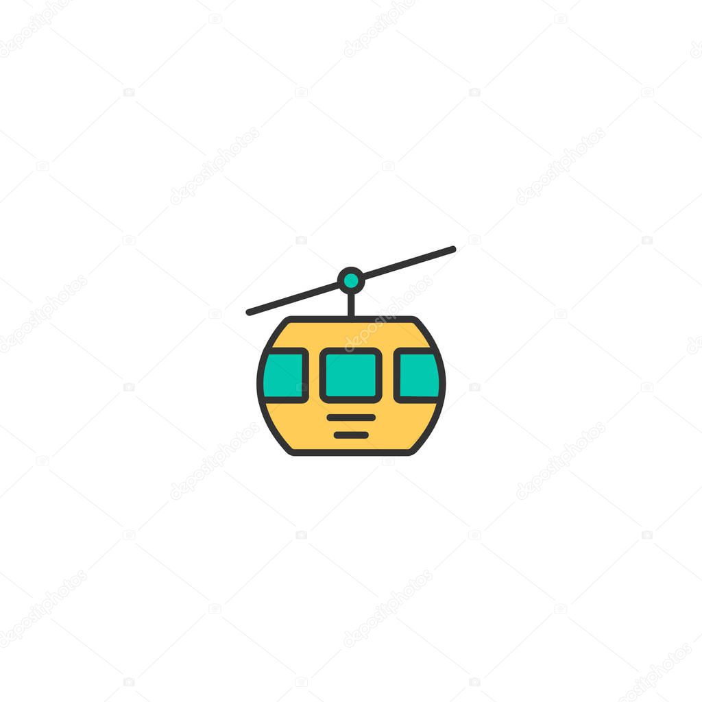 Cable car cabin icon design. Transportation icon vector design