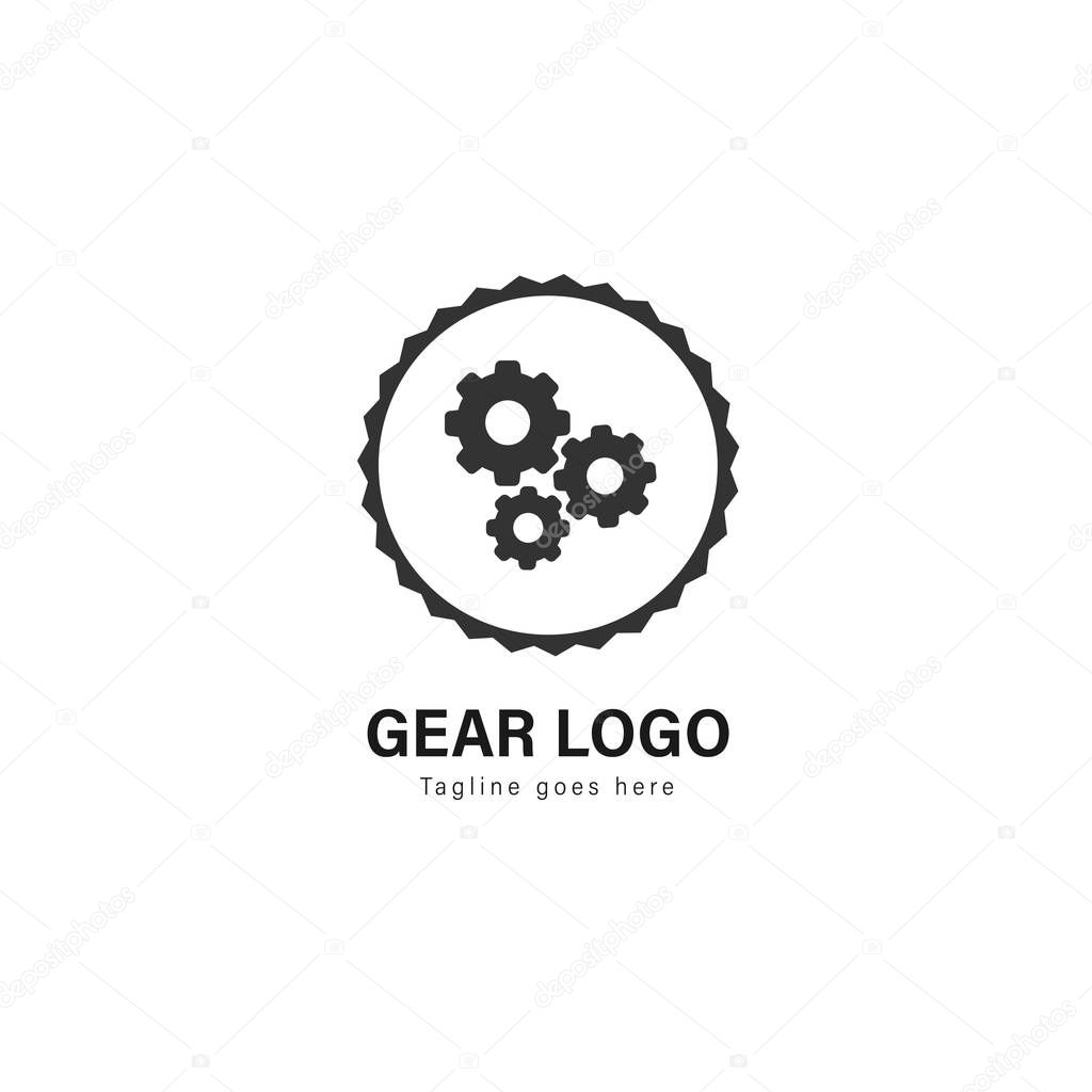 Automotive logo template design. Automotive logo with modern frame isolated on white background