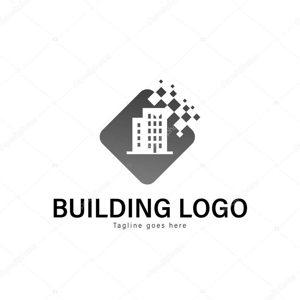Building logo template design. Building logo with modern frame isolated on white background