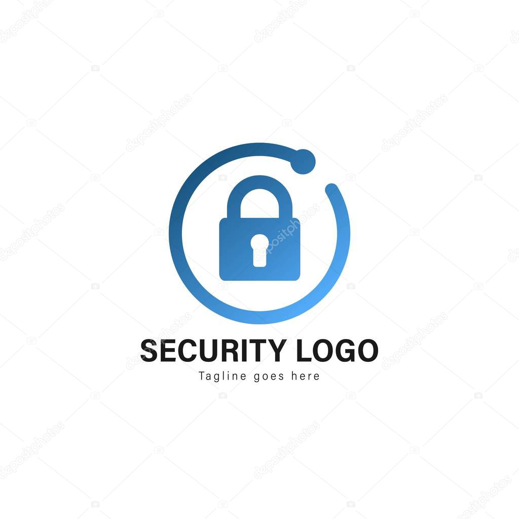 Security logo template design. Security logo with modern frame isolated on white background