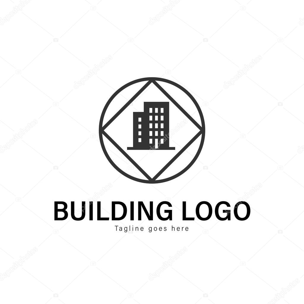 Building logo template design. Building logo with modern frame isolated on white background