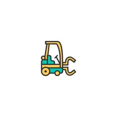 Forklift simgesi tasarım. Ulaşım simge vektör tasarımı
