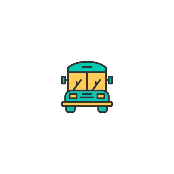 Okul otobüsü simgesi tasarım. Ulaşım simge vektör tasarımı — Stok Vektör