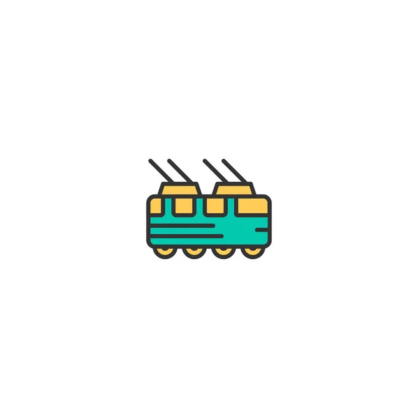 Diseño del icono del tranvía. Icono de transporte vector de diseño — Archivo Imágenes Vectoriales