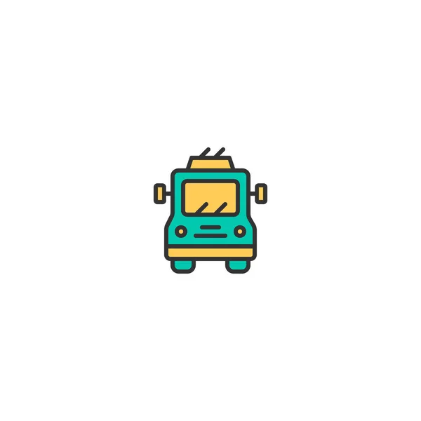 Trolley bus icono de diseño. Icono de transporte vector de diseño — Archivo Imágenes Vectoriales