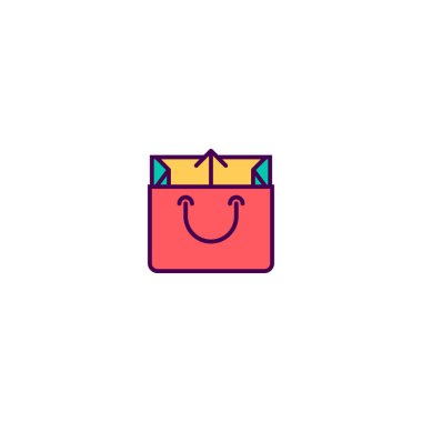 çanta simgesi içini kaplamak çizmek. İş simge vektör tasarımı