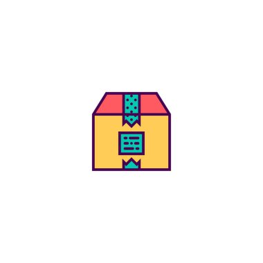 kutusu simgesini içini kaplamak çizmek. İş simge vektör tasarımı