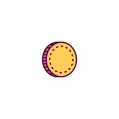 sikke simge içini kaplamak çizmek. İş simge vektör tasarımı