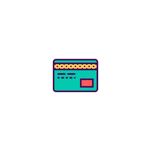 Design de linha de ícone de cartão de crédito. Design de vetor ícone de negócios — Vetor de Stock