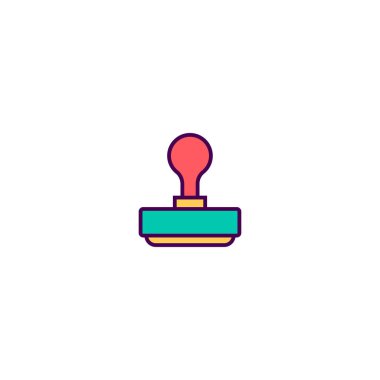 damga simgesi içini kaplamak çizmek. İş simge vektör tasarımı