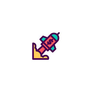 Roket simgesi tasarım. e-ticaret simge vektör tasarımı