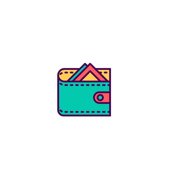 Brieftasche Icon Line Design. Vektor-Design für Unternehmensikone — Stockvektor