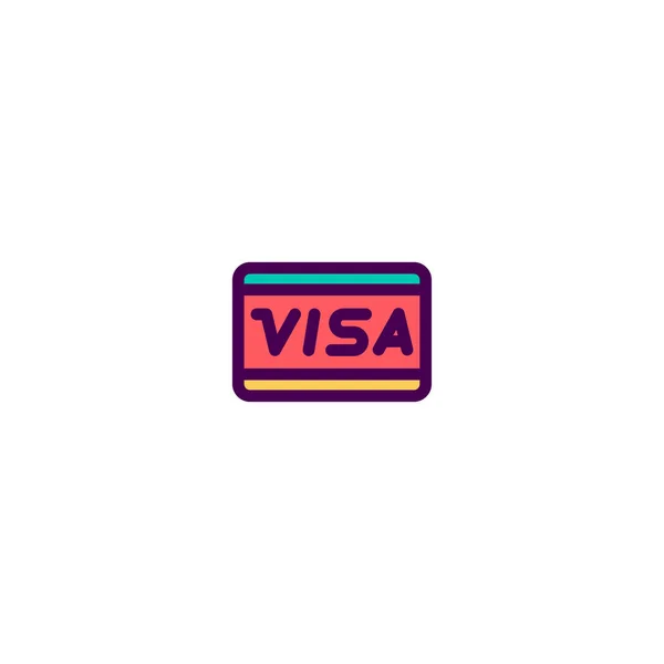 Σχεδιασμός εικονίδιο Visa. e-commerce εικονίδιο διανυσματική σχεδίαση — Διανυσματικό Αρχείο