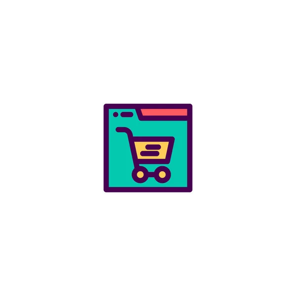 Diseño del icono del carrito de compras. diseño del vector icono de comercio electrónico — Vector de stock