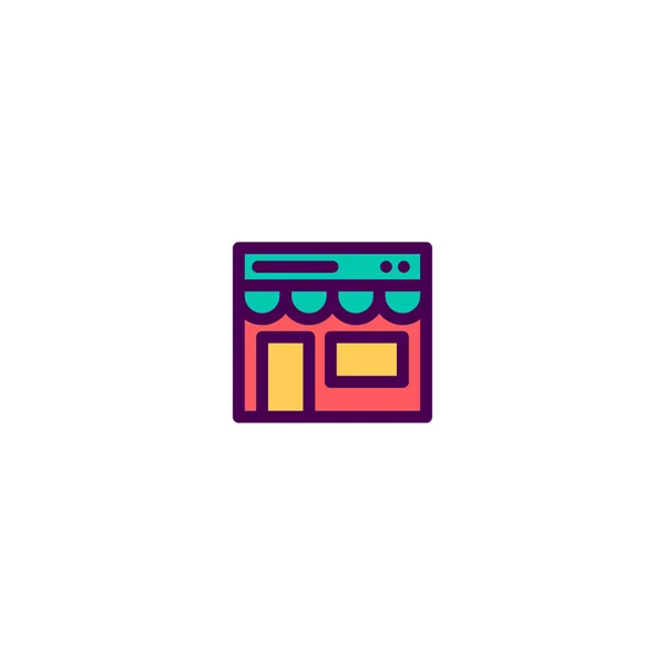 Compras en línea icono de diseño. diseño del vector icono de comercio electrónico — Vector de stock