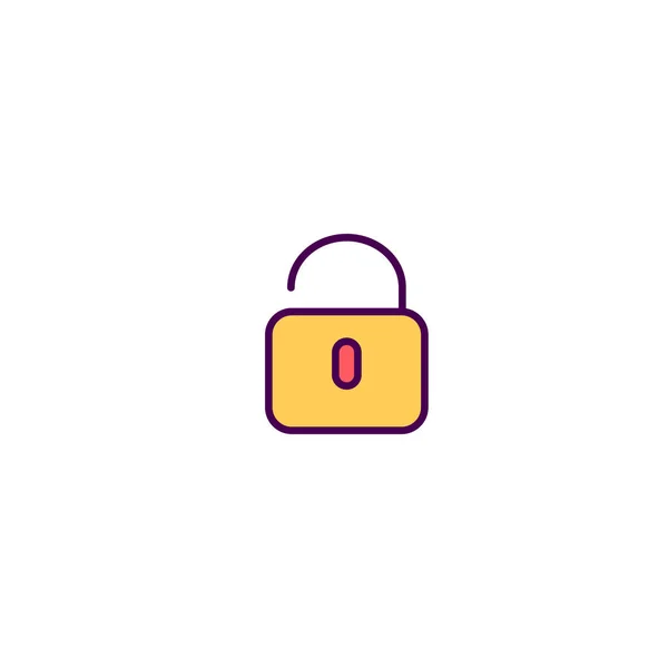 Desenho de ícone desbloqueado. Desenho de vetor ícone essencial — Vetor de Stock