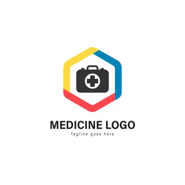 Doktor logo şablonu tasarım. Doktor logosu ile modern çerçeve vektör tasarımı