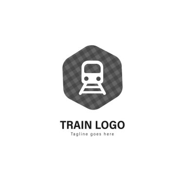 Logo şablonu tasarım tren. Tren logosu ile modern çerçeve vektör tasarımı