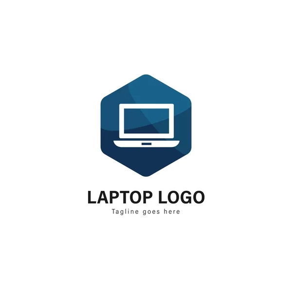Дизайн шаблона ноутбука. Логотип ноутбука с современным дизайном каркаса — стоковый вектор