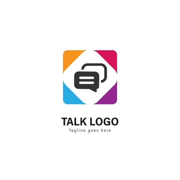 Logo şablonu tasarım konuş. Logosu modern çerçeve vektör tasarımı ile konuşmak — Stok Vektör