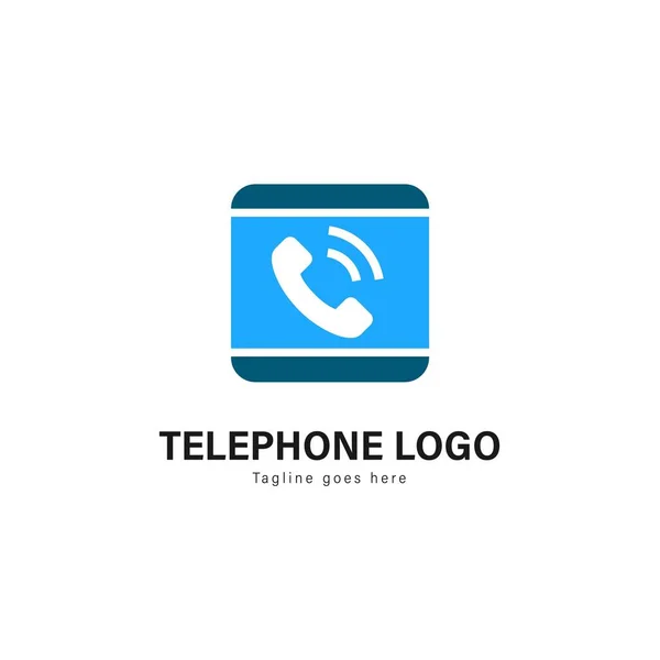 Telephone logo template design. Telephone logo with modern frame vector design — Stock Vector