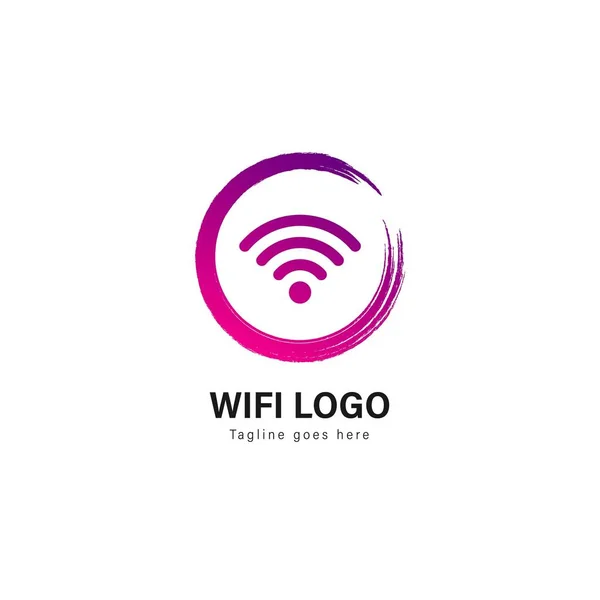 Wifi logo template design. Wifi logo with modern frame vector design — Stock Vector