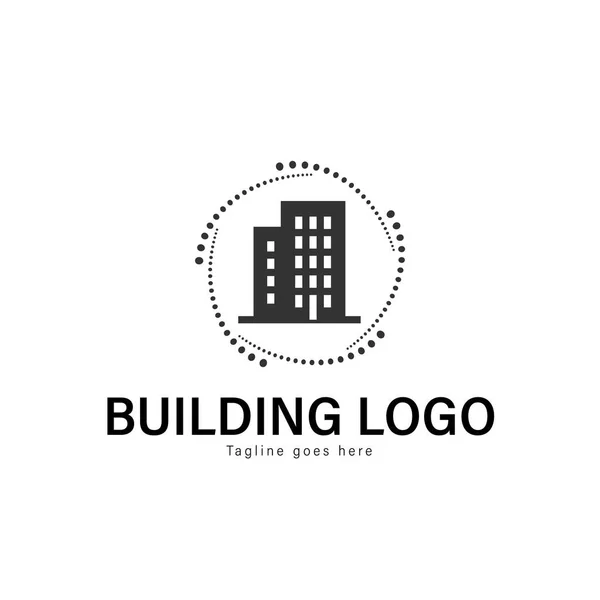 Design der Logo-Vorlage für Gebäude. Gebäude-Logo mit modernem Rahmenvektordesign — Stockvektor