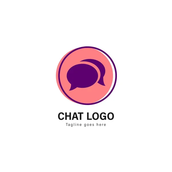 Chat logó sablon design. Modern keret vector design logo chat — Stock Vector