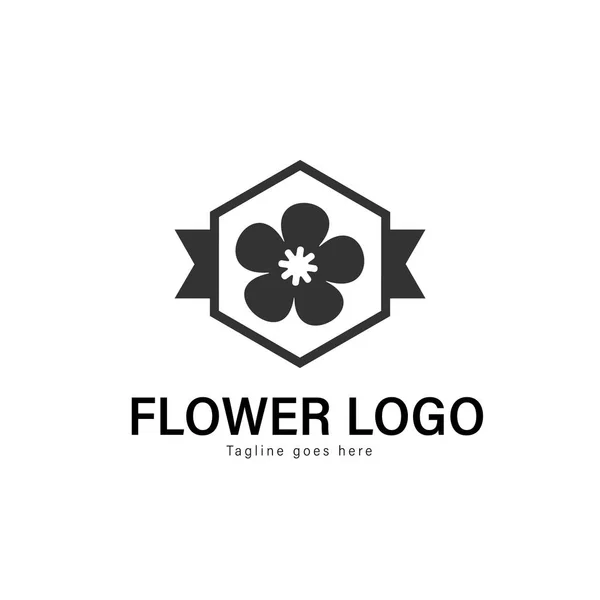 Modello di logo floreale. Logo floreale con design vettoriale telaio moderno — Vettoriale Stock