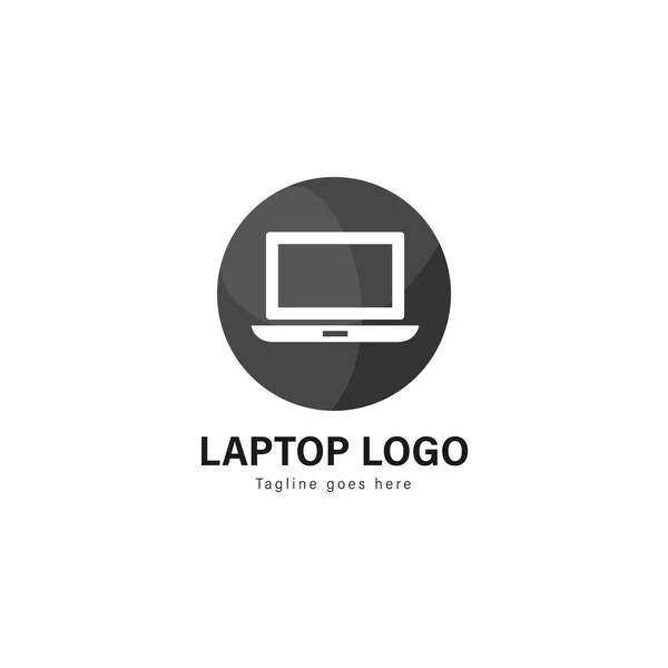 Дизайн шаблона ноутбука. Логотип ноутбука с современным дизайном каркаса — стоковый вектор