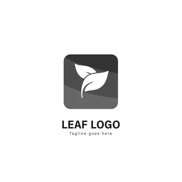 Дизайн шаблона логотипа листа. Логотип листа с современным дизайном рамы — стоковый вектор