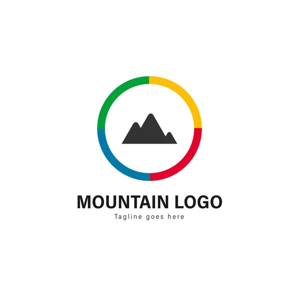 Modèle de logo de montagne design. Logo de montagne avec design vectoriel cadre moderne — Image vectorielle