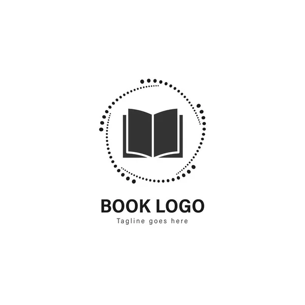 Logó sablon design könyv. Modern keret vector design logo könyv — Stock Vector