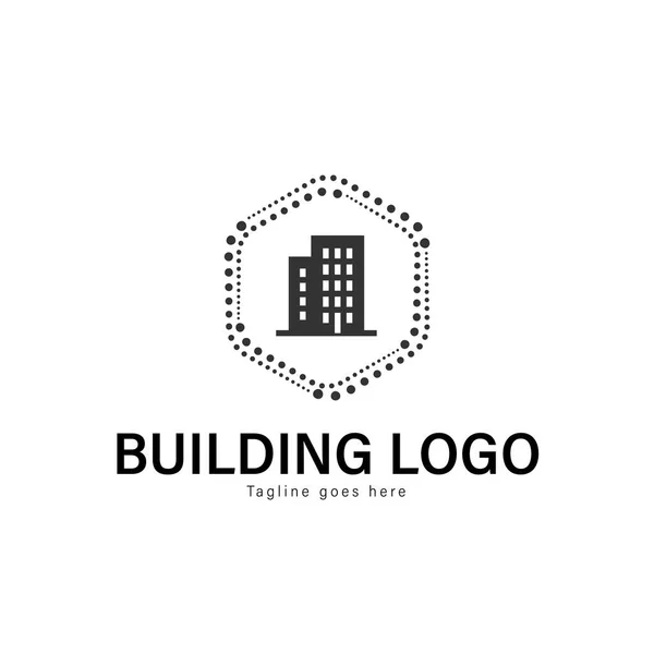 Conception de modèle de logo de bâtiment. Logo du bâtiment avec design vectoriel de cadre moderne — Image vectorielle