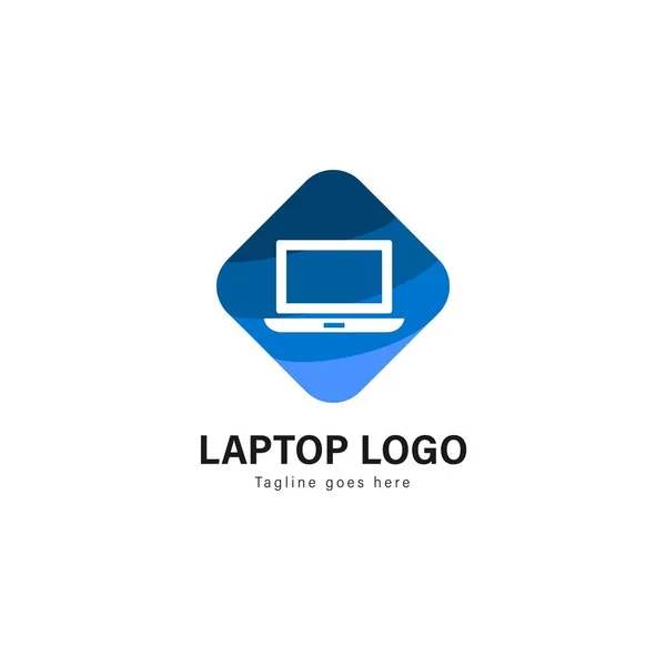 Laptop template design. Laptop logo with modern frame vector design — Stock Vector