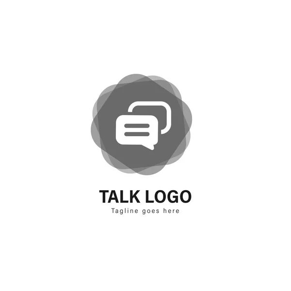 Discussione logo modello di design. Logo Talk con design vettoriale telaio moderno — Vettoriale Stock