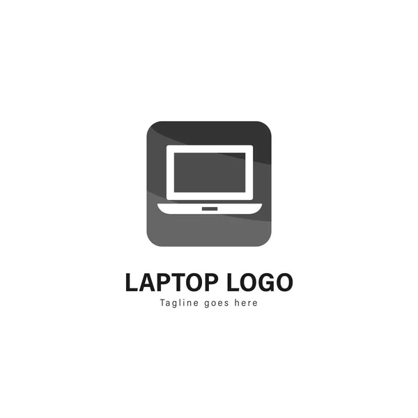 Laptop tasarım şablonu. Modern çerçeve vektör tasarım logolu dizüstü bilgisayar — Stok Vektör