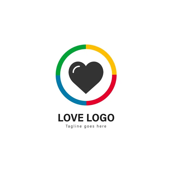 Amore logo modello di design. Logo Love con design vettoriale telaio moderno — Vettoriale Stock