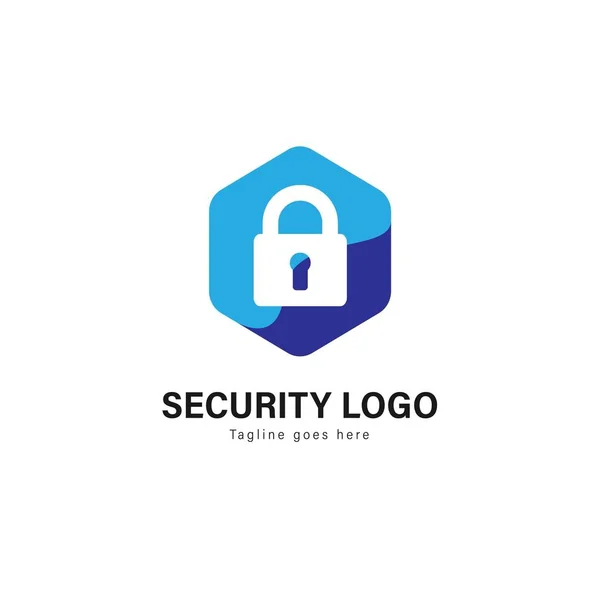 Projektowanie szablonu zabezpieczeń logo. Logo zabezpieczeń z nowoczesnym rama wektor — Wektor stockowy