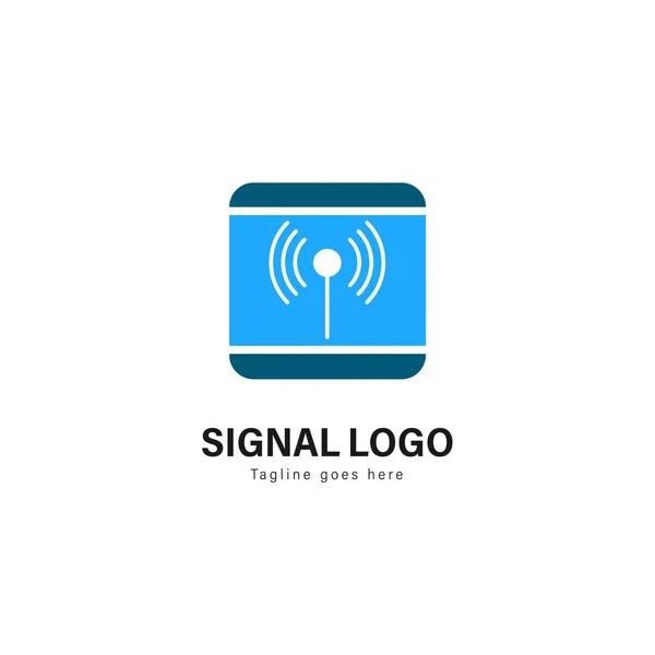 Modèle de logo de signal design. Logo du signal avec design vectoriel de cadre moderne — Image vectorielle