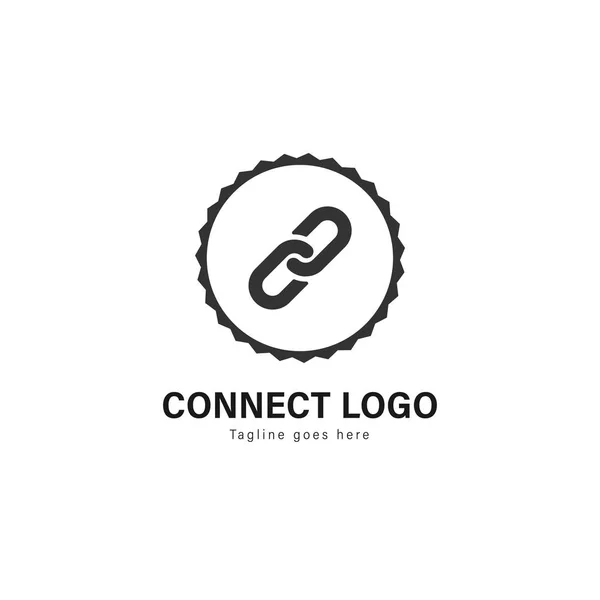 템플릿 디자인에 로고를 연결 합니다. 현대 프레임 벡터 디자인으로 로고를 연결 — 스톡 벡터