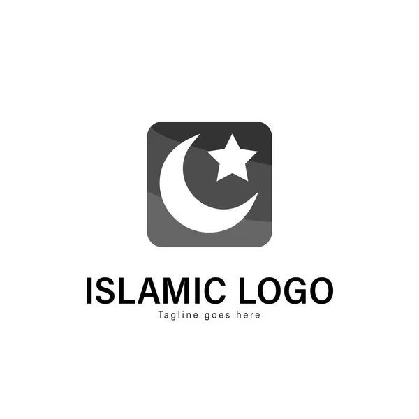 伊斯兰标志模板设计。伊斯兰标志与现代框架矢量设计 — 图库矢量图片