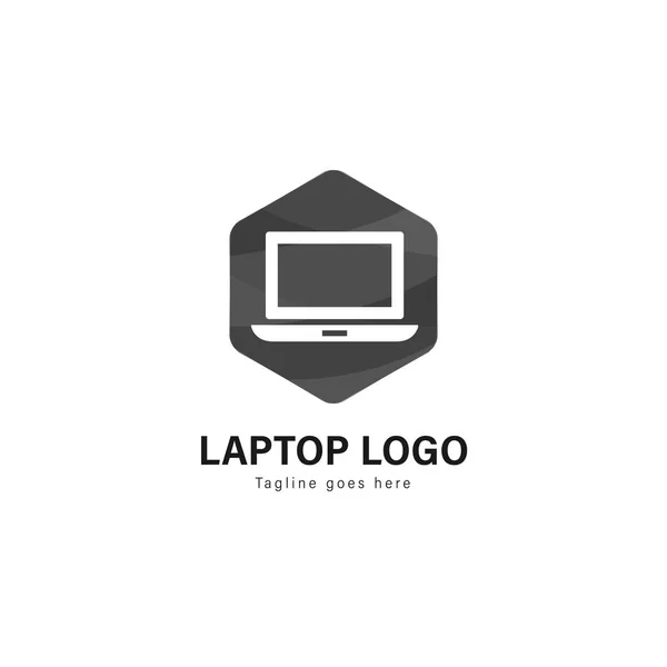 Lap-top πρότυπο σχεδιασμού. Laptop λογότυπο με σύγχρονο σκελετό διανυσματική σχεδίαση — Διανυσματικό Αρχείο