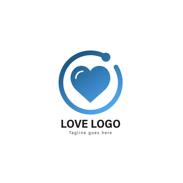 Design de modelo de logotipo amor. Logotipo de amor com design de vetor de quadro moderno —  Vetores de Stock